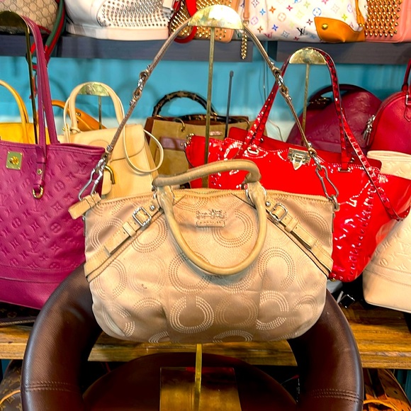 Coach Handbags - Coach Madison Dotted OP Art Sophia Shoulder Canvas